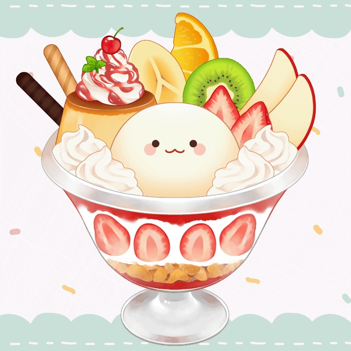 【汎用モデル】パフェちゃん【色・フルーツカスタマイズ可/VTS対応】