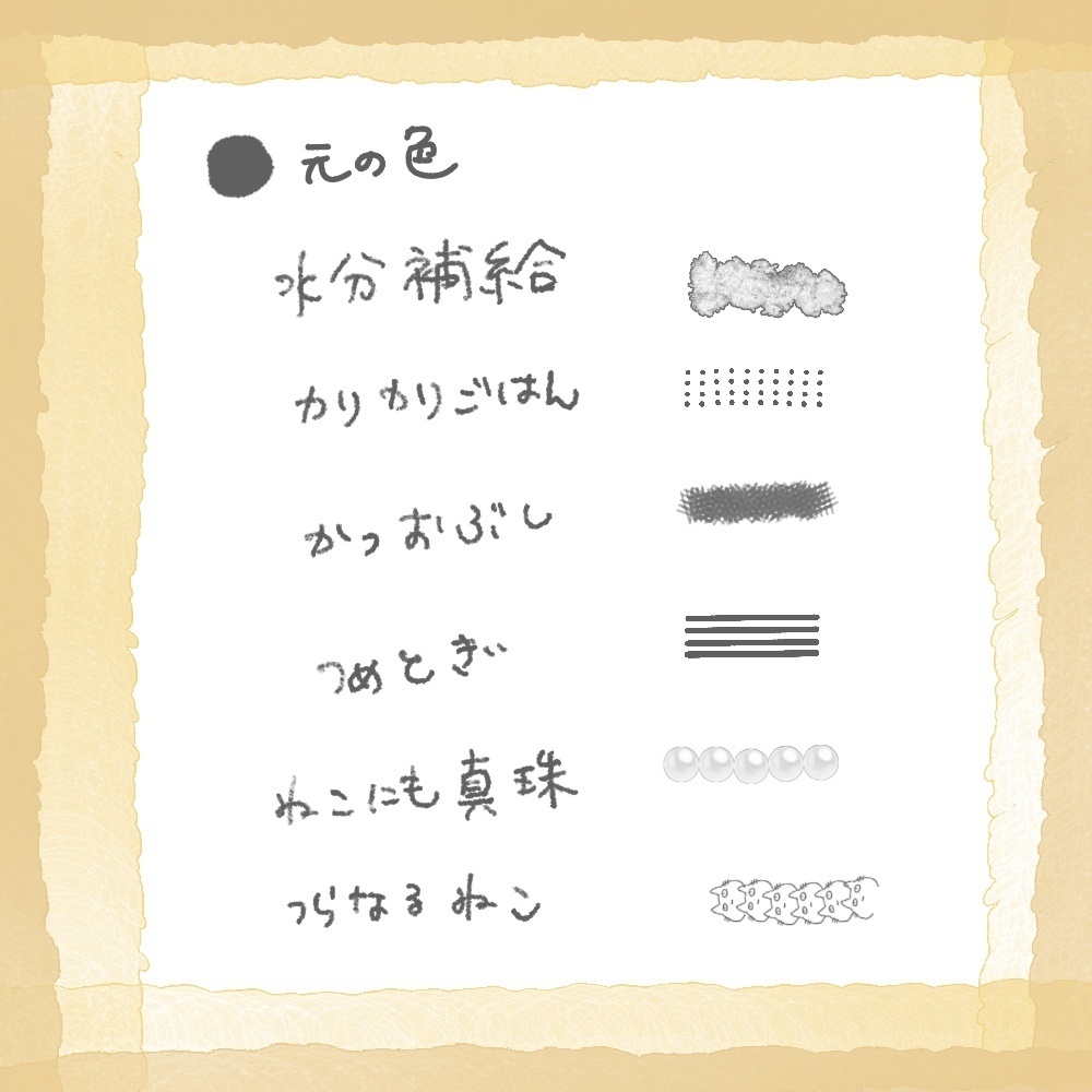 procreate用ねこまみれブラシ&パターンセット(21種)
