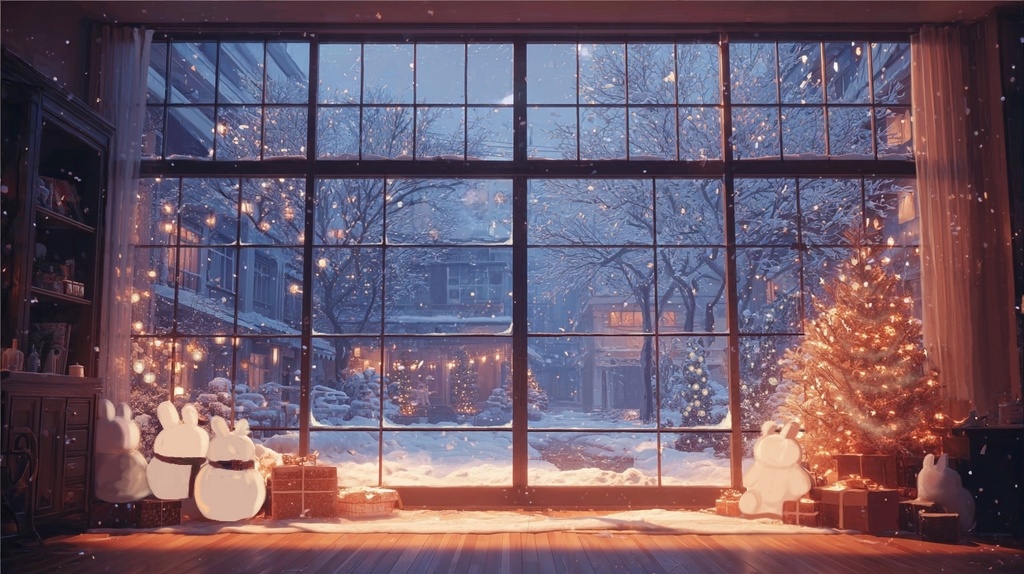 【背景素材】雪が降り灯る頃 ライブ背景 / バーチャルライブ背景