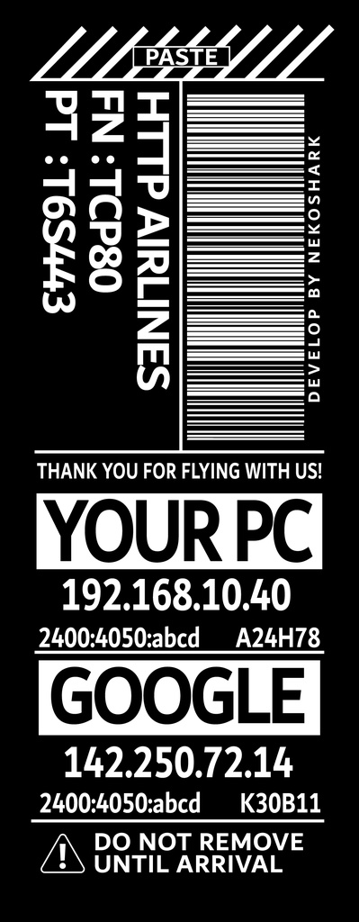 バゲージタグ風ステッカー(white + black)