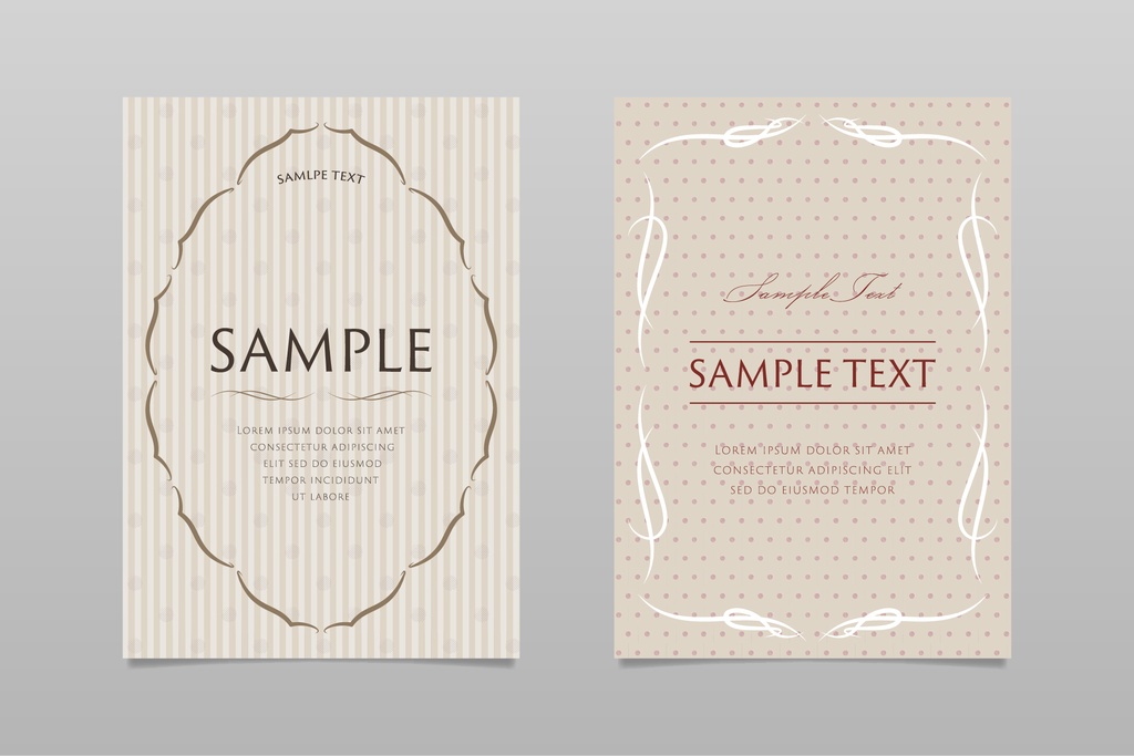 ベクター素材 シームレスなパターンとクラシカルフレームのセット01