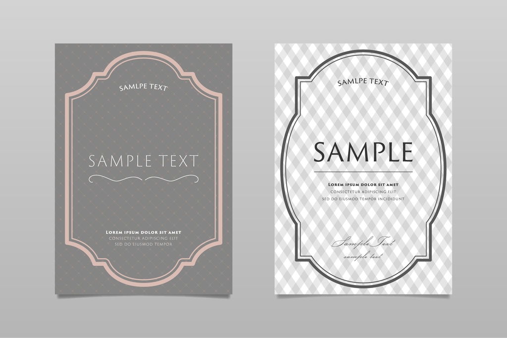 ベクター素材 シームレスなパターンとクラシカルフレームのセット01