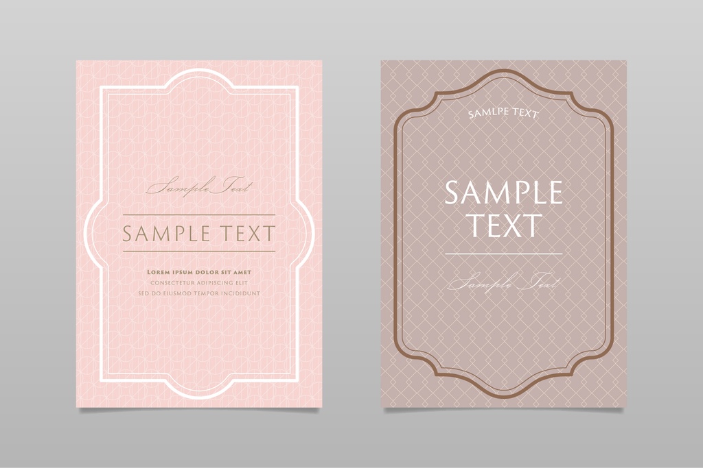 ベクター素材 シームレスなパターンとクラシカルフレームのセット01