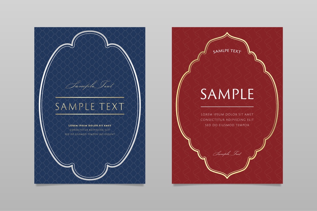 ベクター素材 シームレスなパターンとクラシカルフレームのセット02