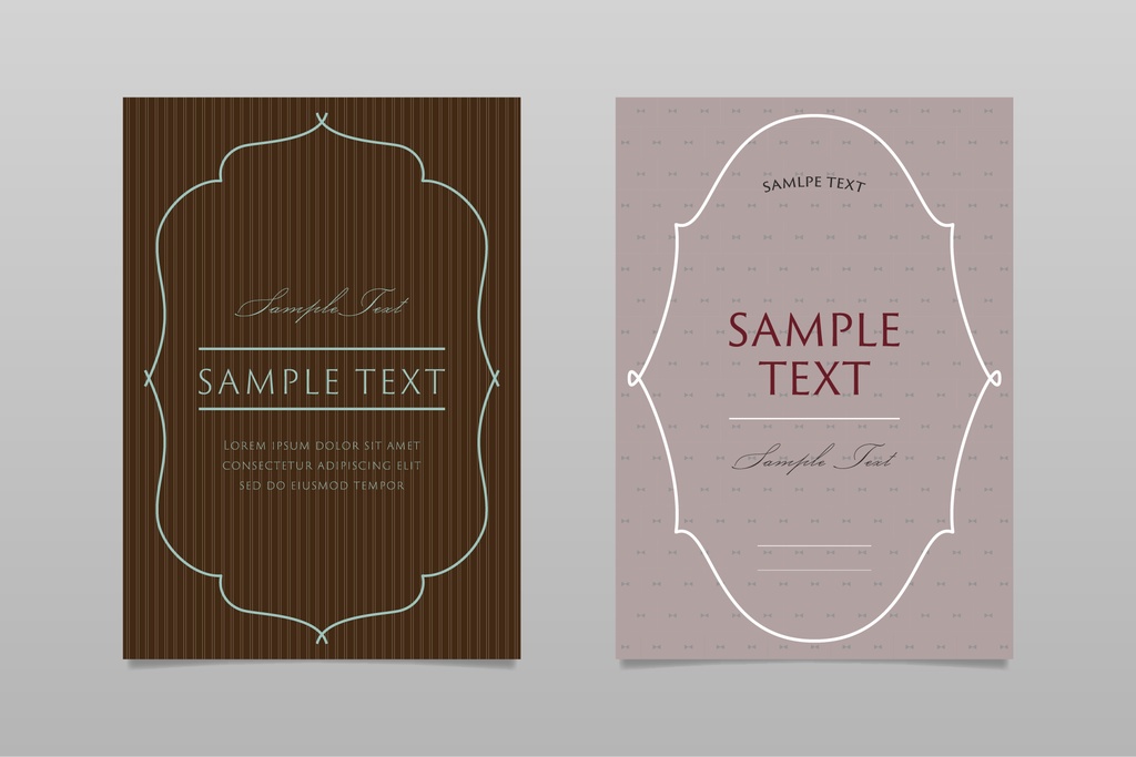 ベクター素材 シームレスなパターンとクラシカルフレームのセット02