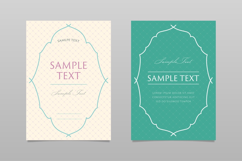 ベクター素材 シームレスなパターンとクラシカルフレームのセット02