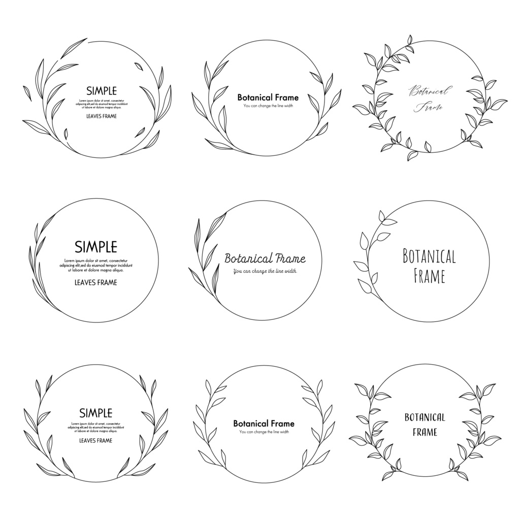 線幅変更可能なボタニカルフレームのセット01
