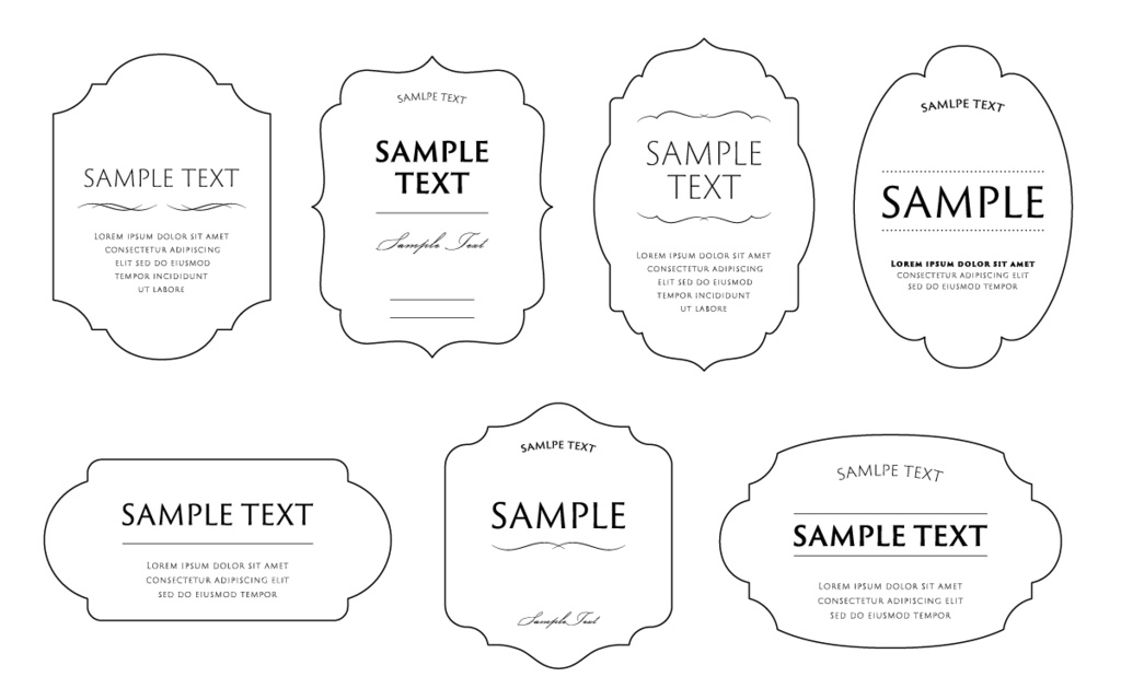 ベクター素材 線幅変更可能なクラシックなフレームと飾り枠のセット