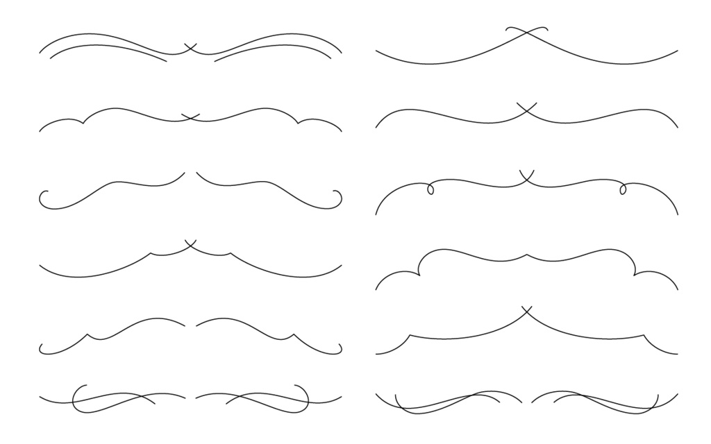 ベクター素材 線幅変更可能なクラシックなフレームと飾り枠のセット
