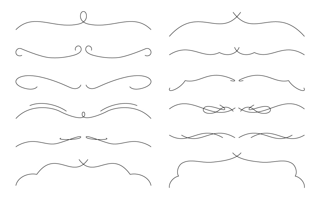 ベクター素材 線幅変更可能なクラシックなフレームと飾り枠のセット