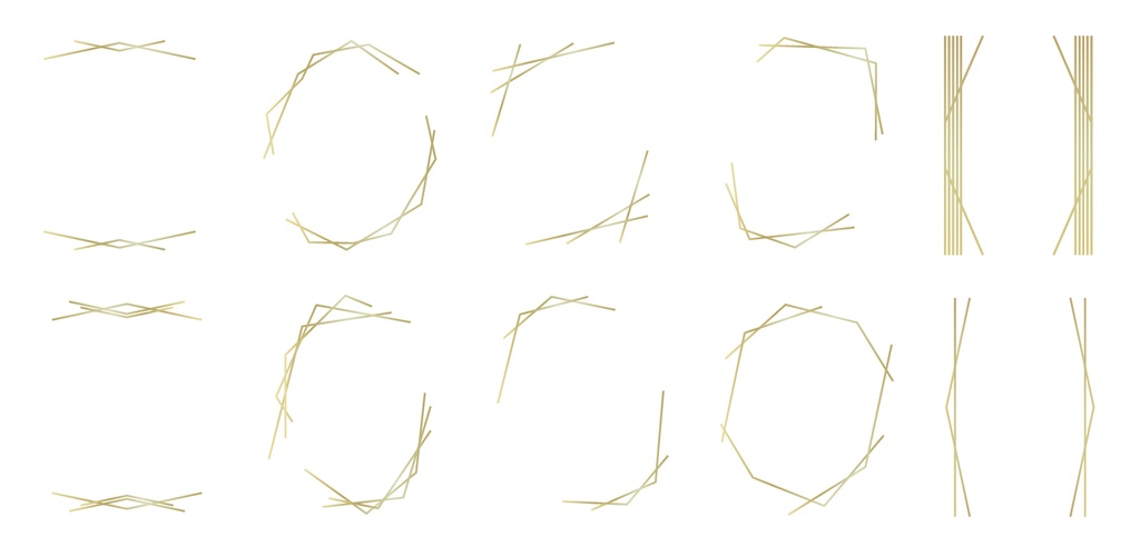 同人誌・配信・ショップ告知に使える ゴールドラインフレーム素材集 26点セット（PNG / ベクター付き）