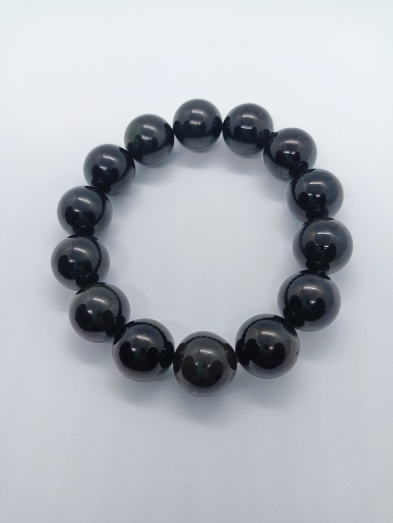 レインボーオブシディアン 16mm！ ブレスレット 14珠 内径18cm