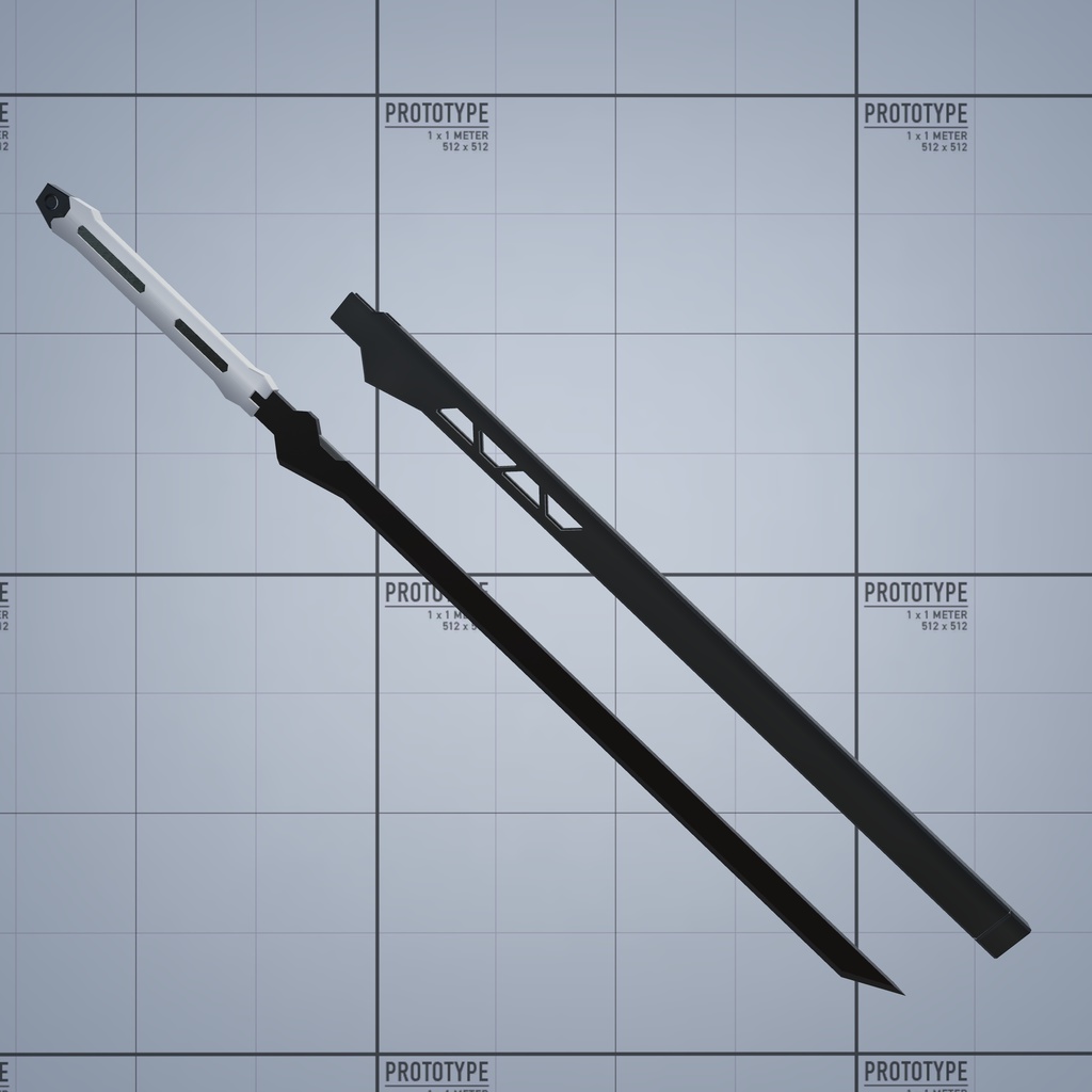 [抜刀ギミック付き]Sci-fi Katana [3Dモデル]