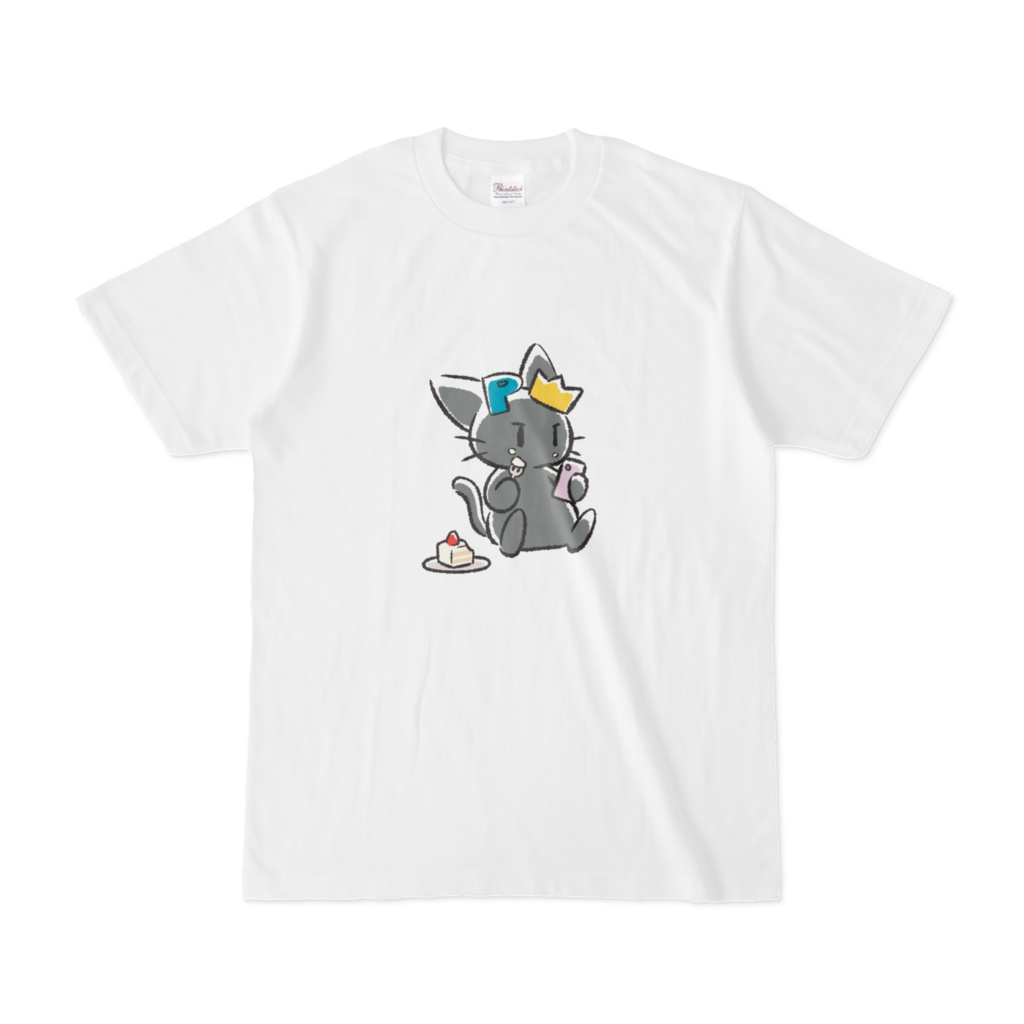 ぱる猫Tシャツ(白) - もぐもぐ -