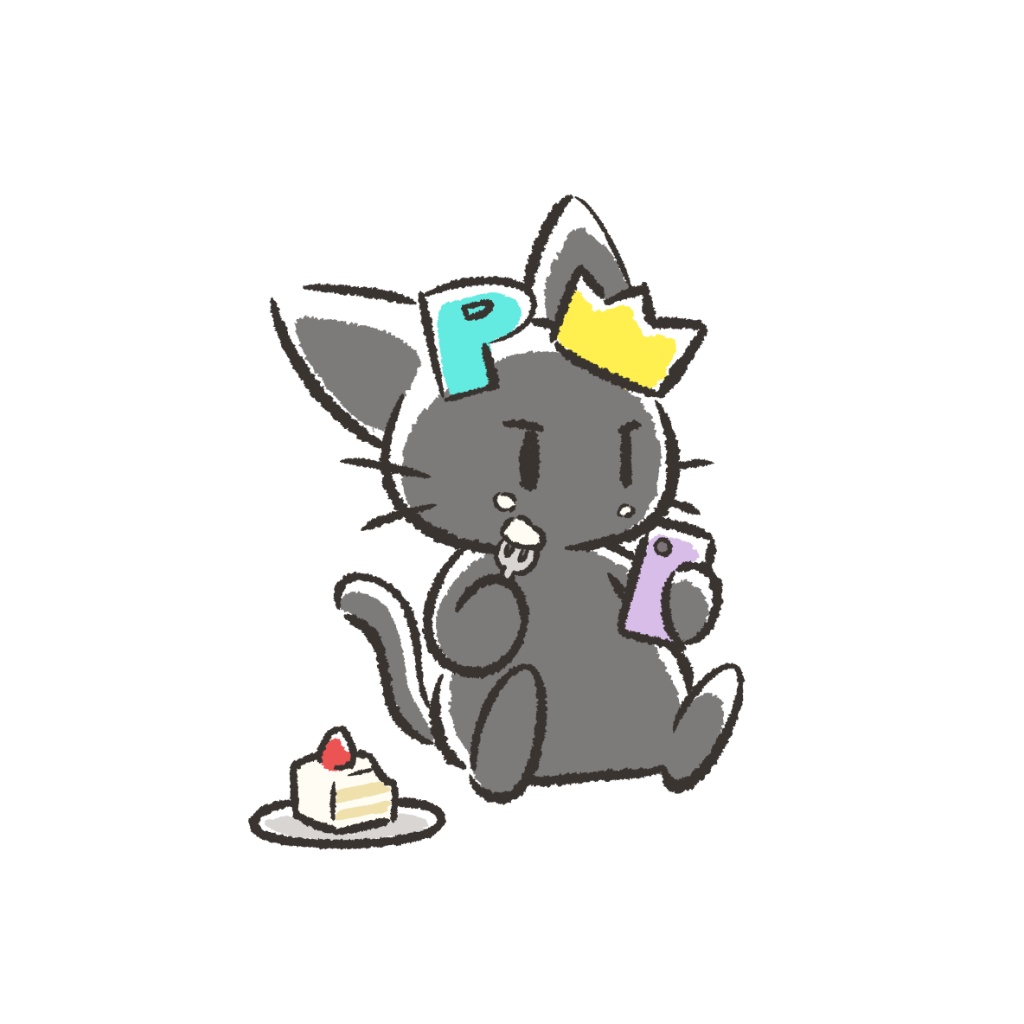 ぱる猫Tシャツ(白) - もぐもぐ -