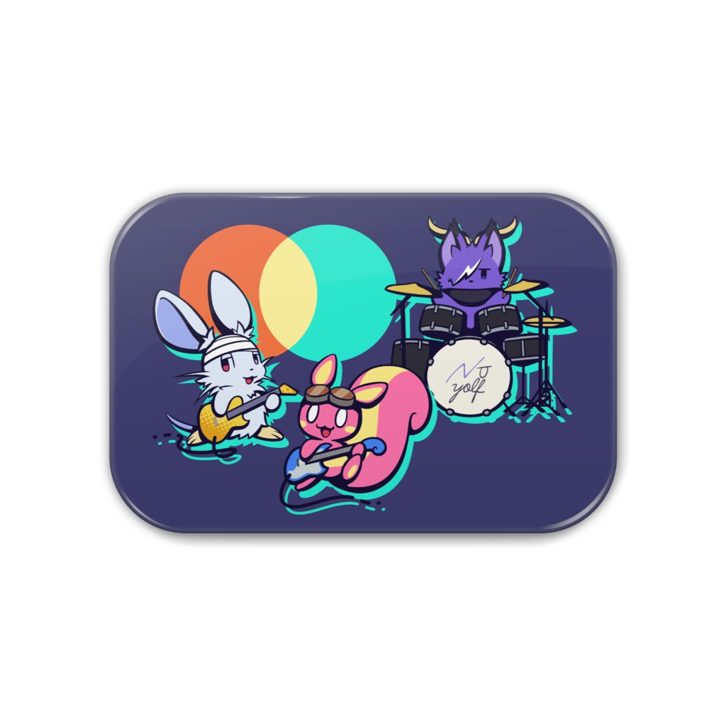 ロックの日イラスト 缶バッジ