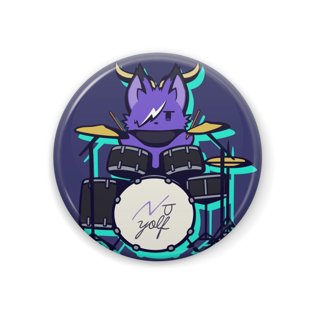 ロックの日イラスト 缶バッジ