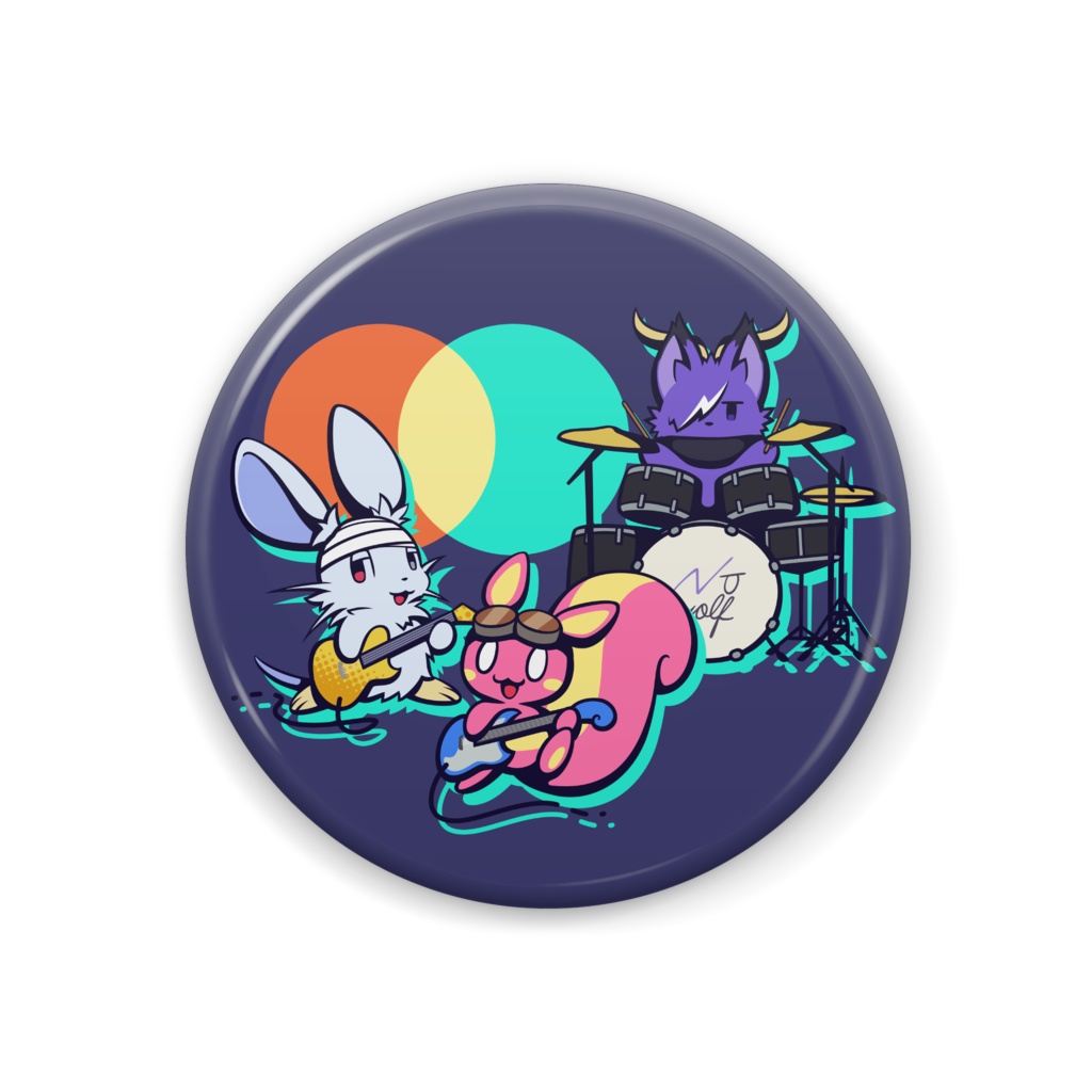 ロックの日イラスト 缶バッジ