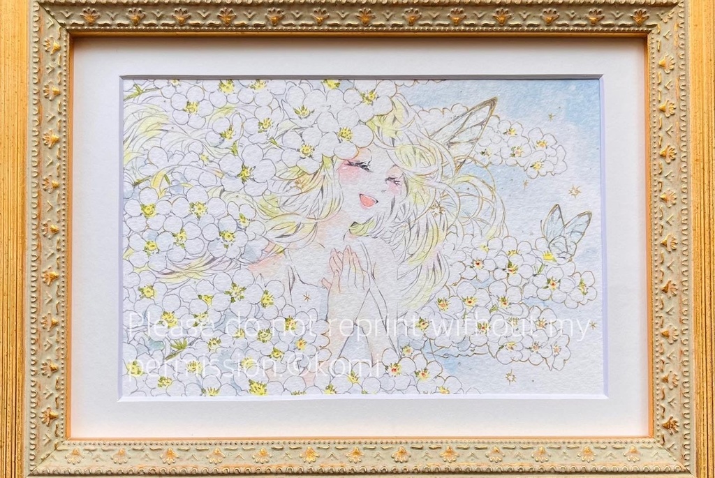 ポストカードサイズ原画-鱗粉を辿って-