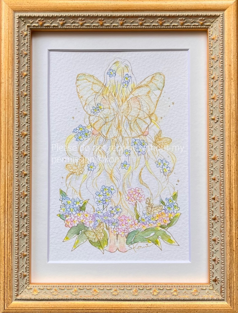 ポストカードサイズ原画-鱗粉を辿って-