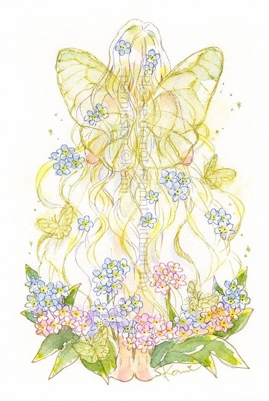 ポストカードサイズ原画-鱗粉を辿って-