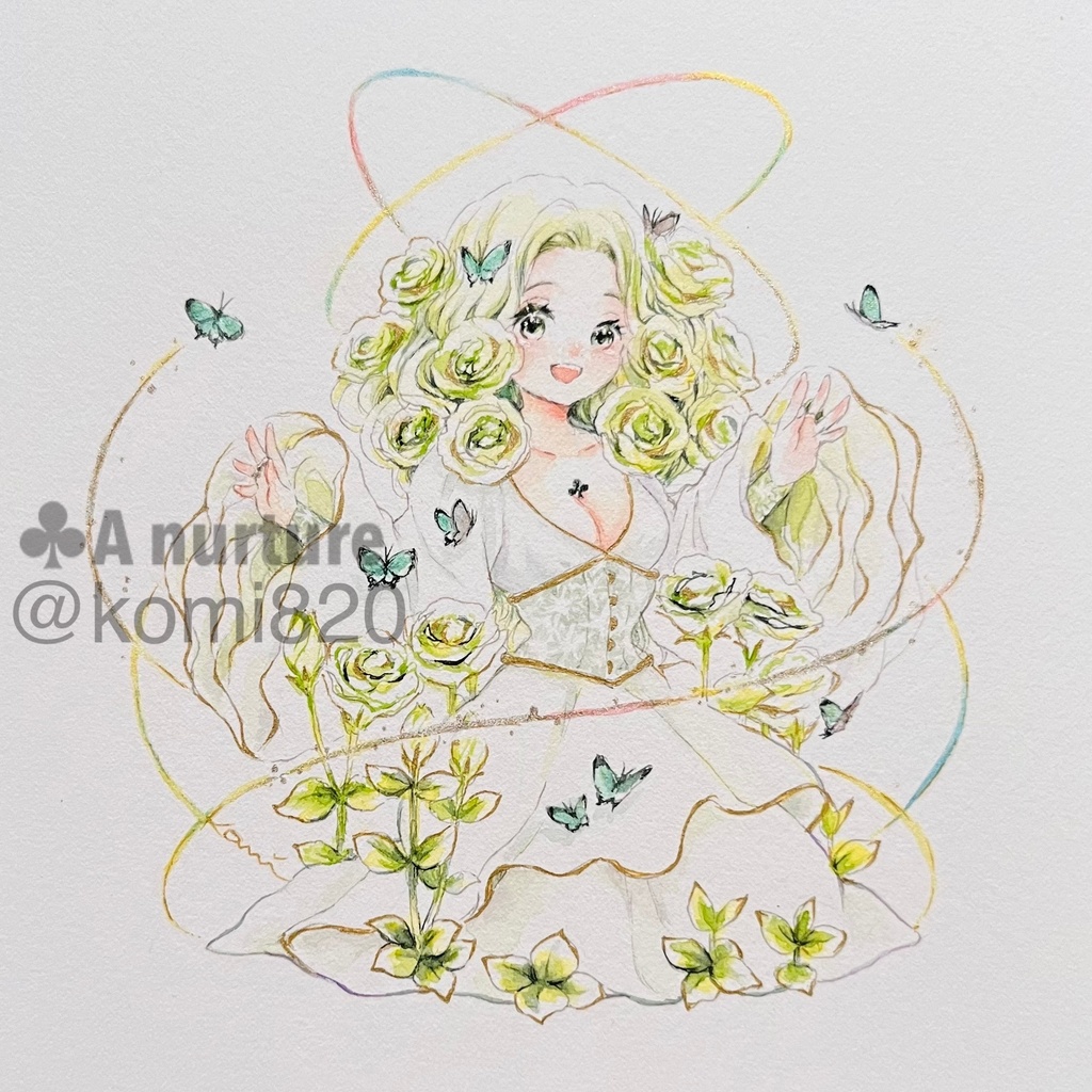フレームレス原画-with the card ♣︎A-