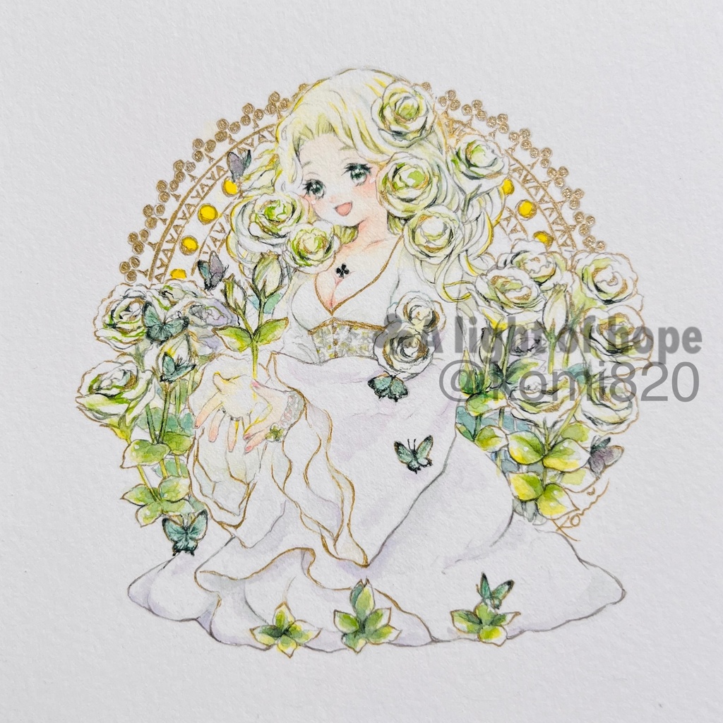 フレームレス原画-with the card ♣︎A-