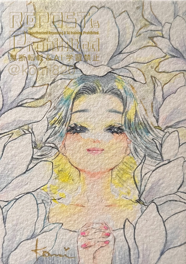 🌟new🌟ATC原画-木蓮の冠-