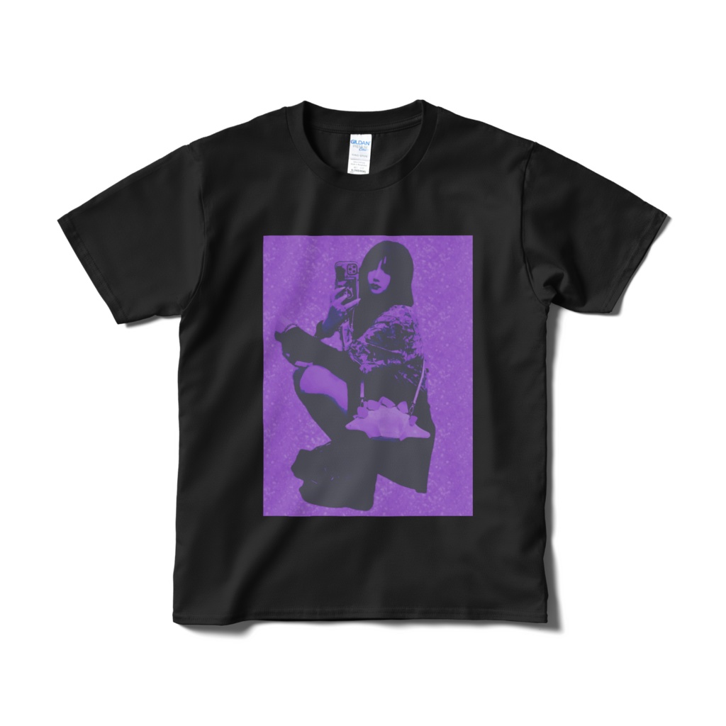 フォトTシャツ Black×Purple