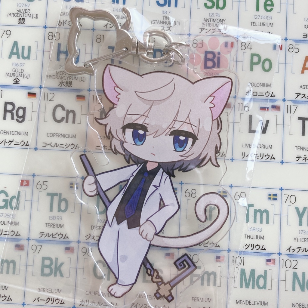 亜鉛ねこ蒼鉛ねこアクリルキーホルダー