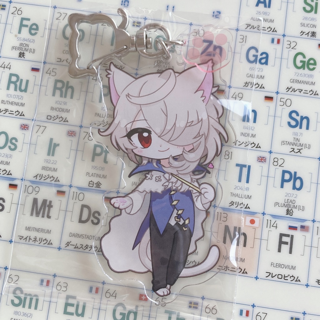 亜鉛ねこ蒼鉛ねこアクリルキーホルダー