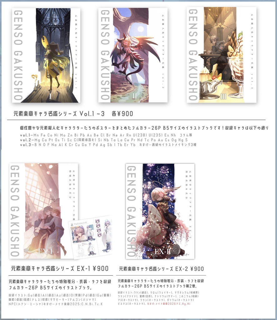 【同人誌】元素楽章キャラクター名鑑シリーズ
