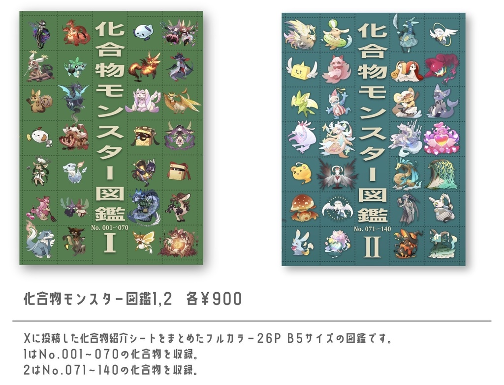 【同人誌】化合物モンスター図鑑シリーズ1,2巻