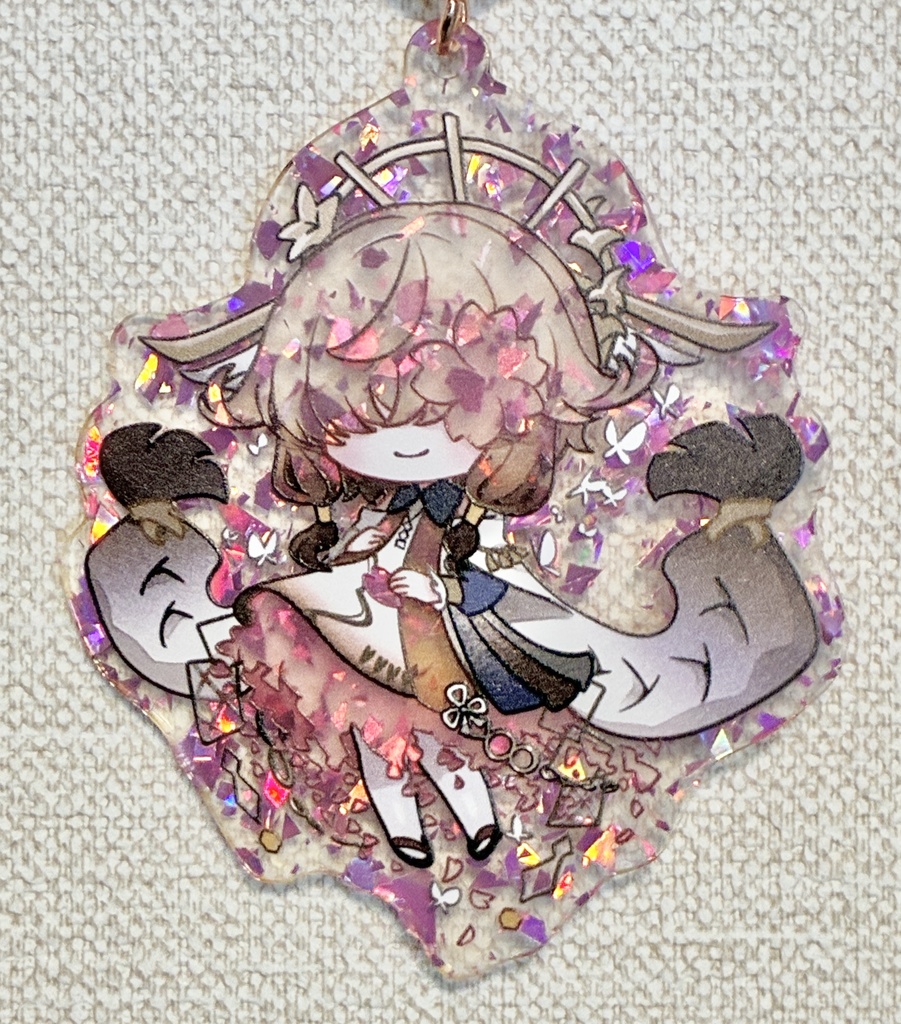 ちびニホニウム🌸メタルチップ入りキラキラアクキー