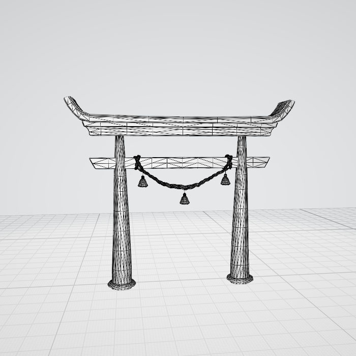 3d   神社　門