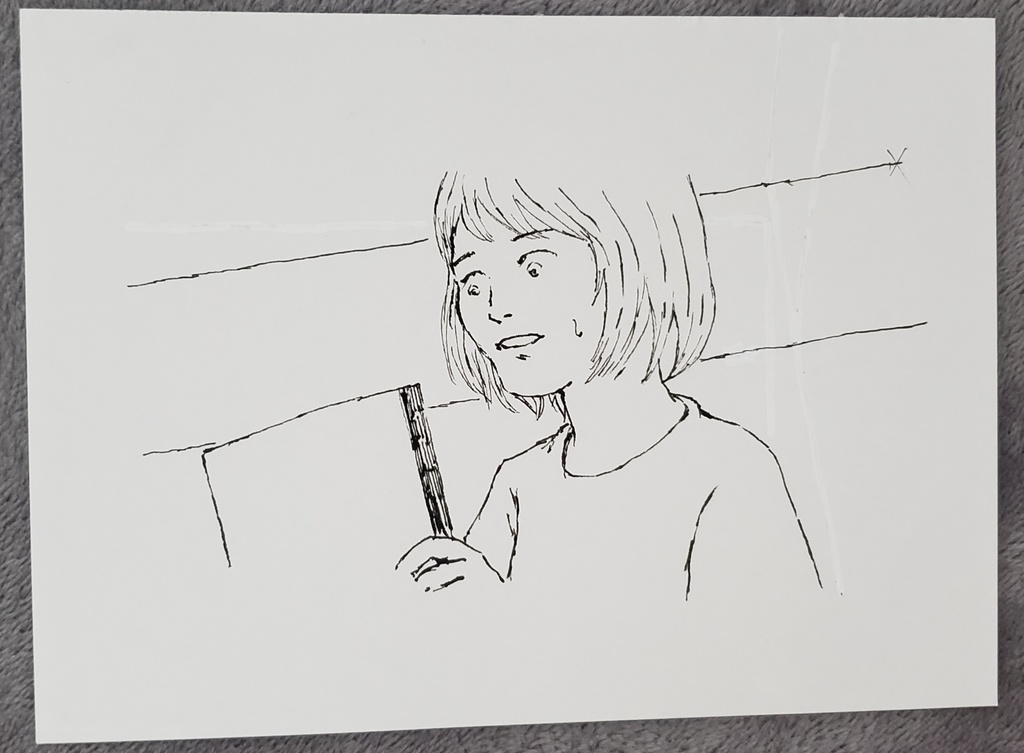 ノートを見る女の子