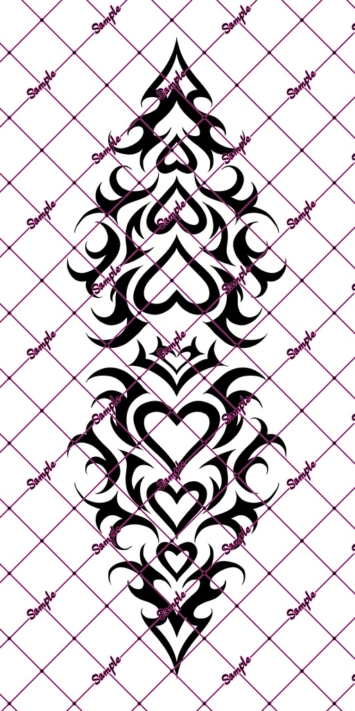 ハートのトライバル風タトゥー