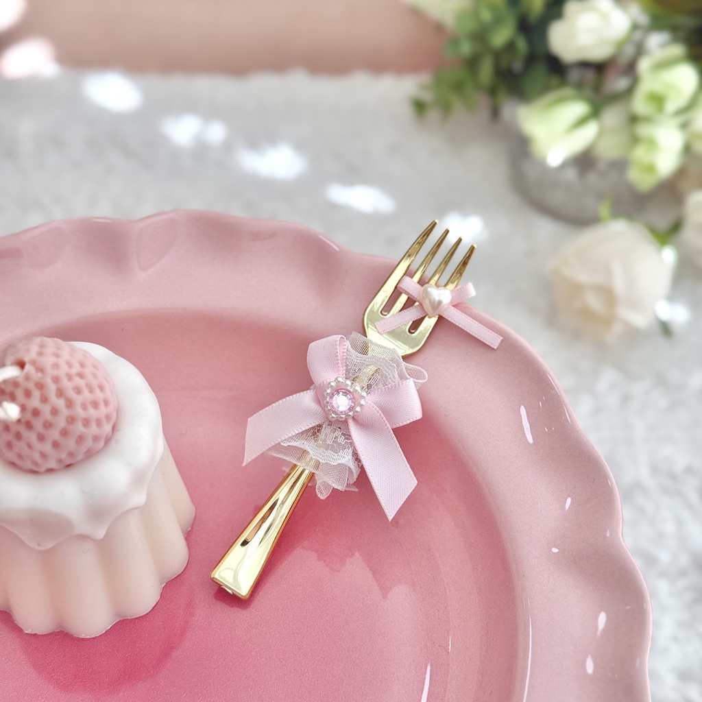 ぬい服 16cm 12cm 10cm ぬいぐるみ服 フォーク ピンク おすわり