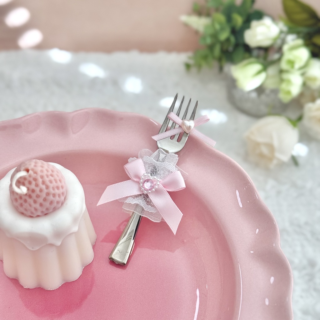 ぬい服 16cm 12cm 10cm ぬいぐるみ服 フォーク ピンク おすわり