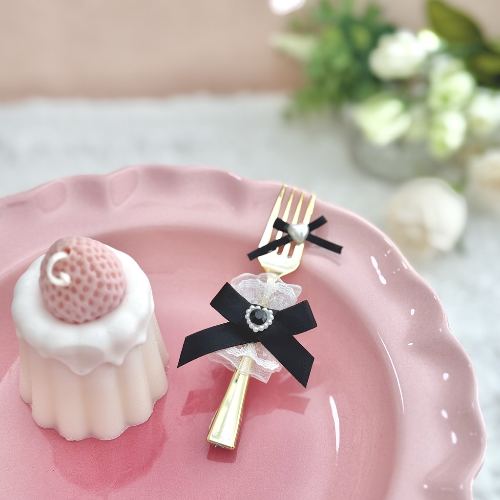 ぬい服 16cm 12cm 10cm ぬいぐるみ服 フォーク 黒 ブラック おすわり