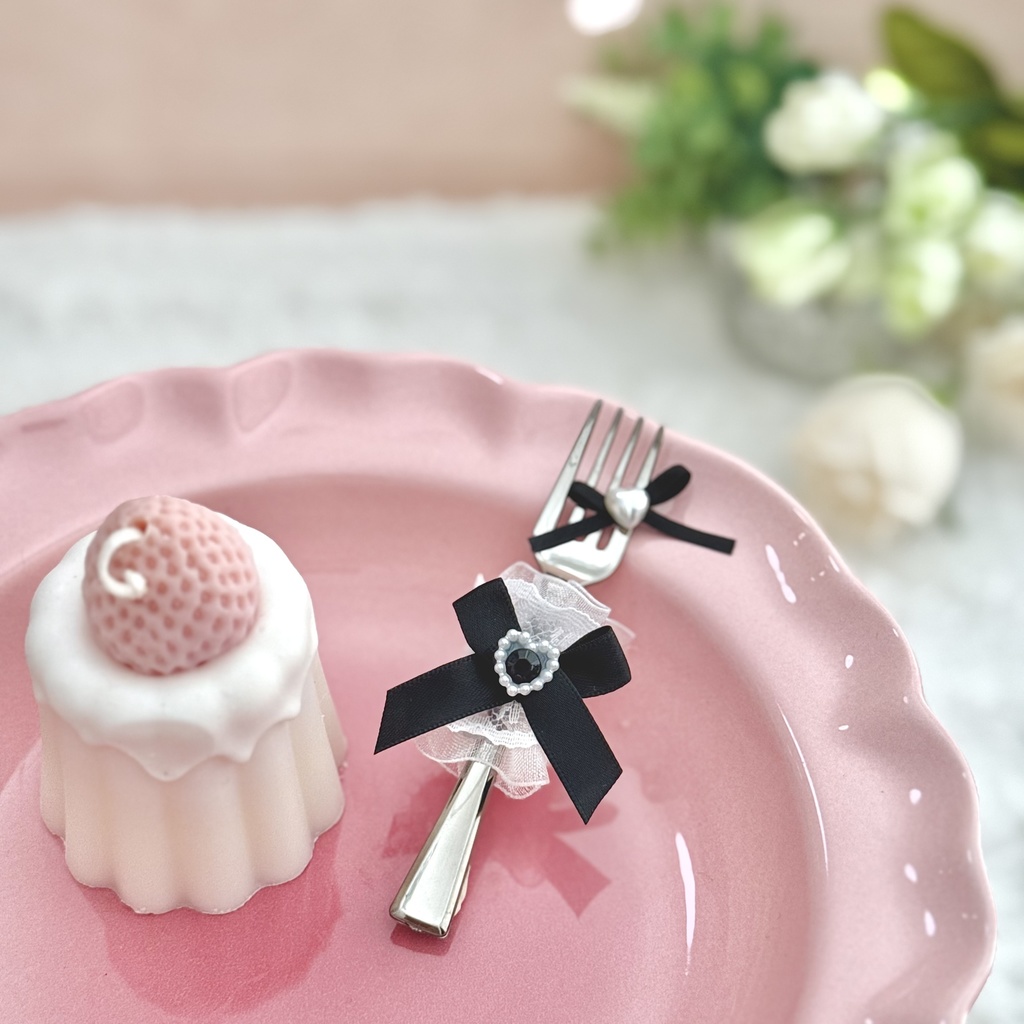 ぬい服 16cm 12cm 10cm ぬいぐるみ服 フォーク 黒 ブラック おすわり