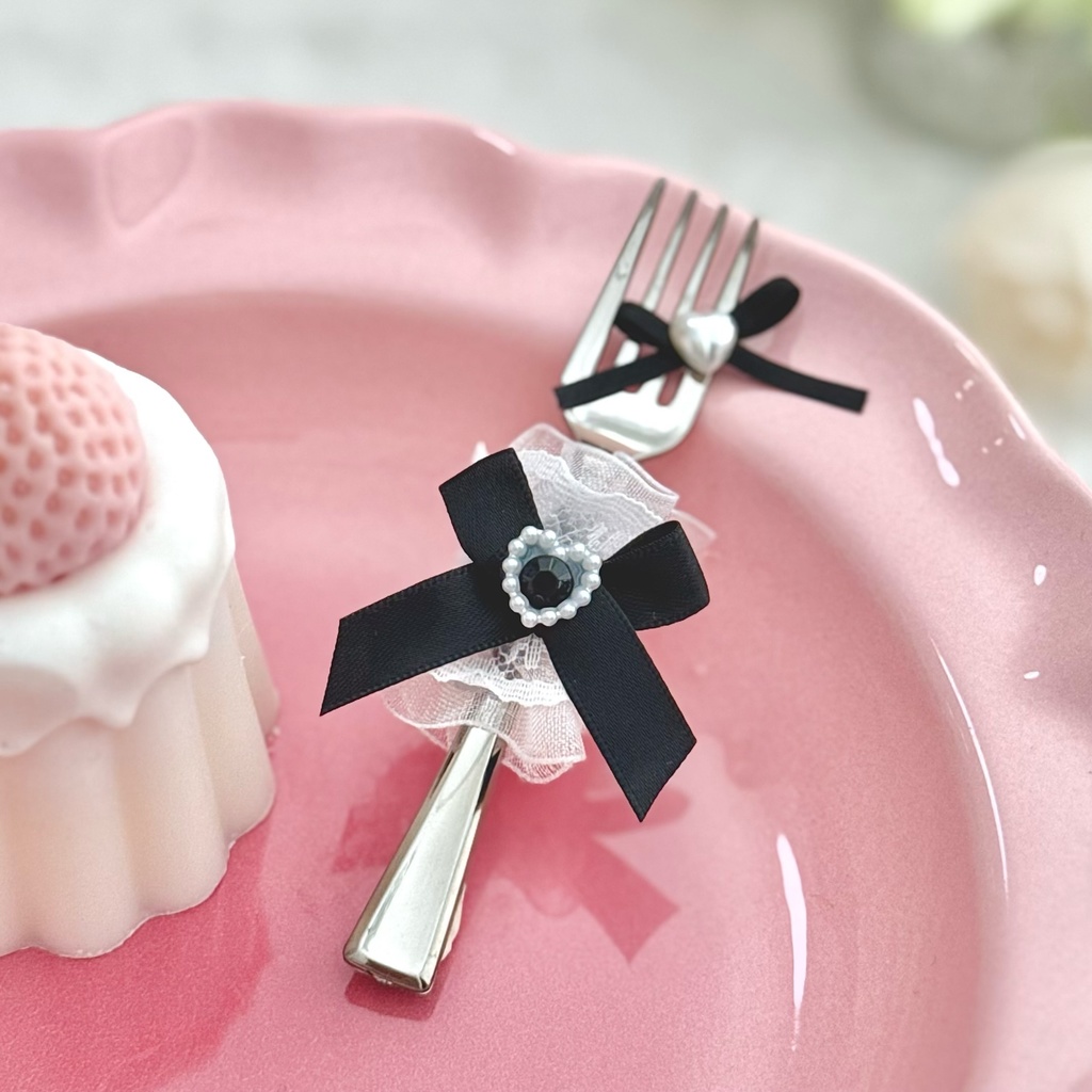 ぬい服 16cm 12cm 10cm ぬいぐるみ服 フォーク 黒 ブラック おすわり