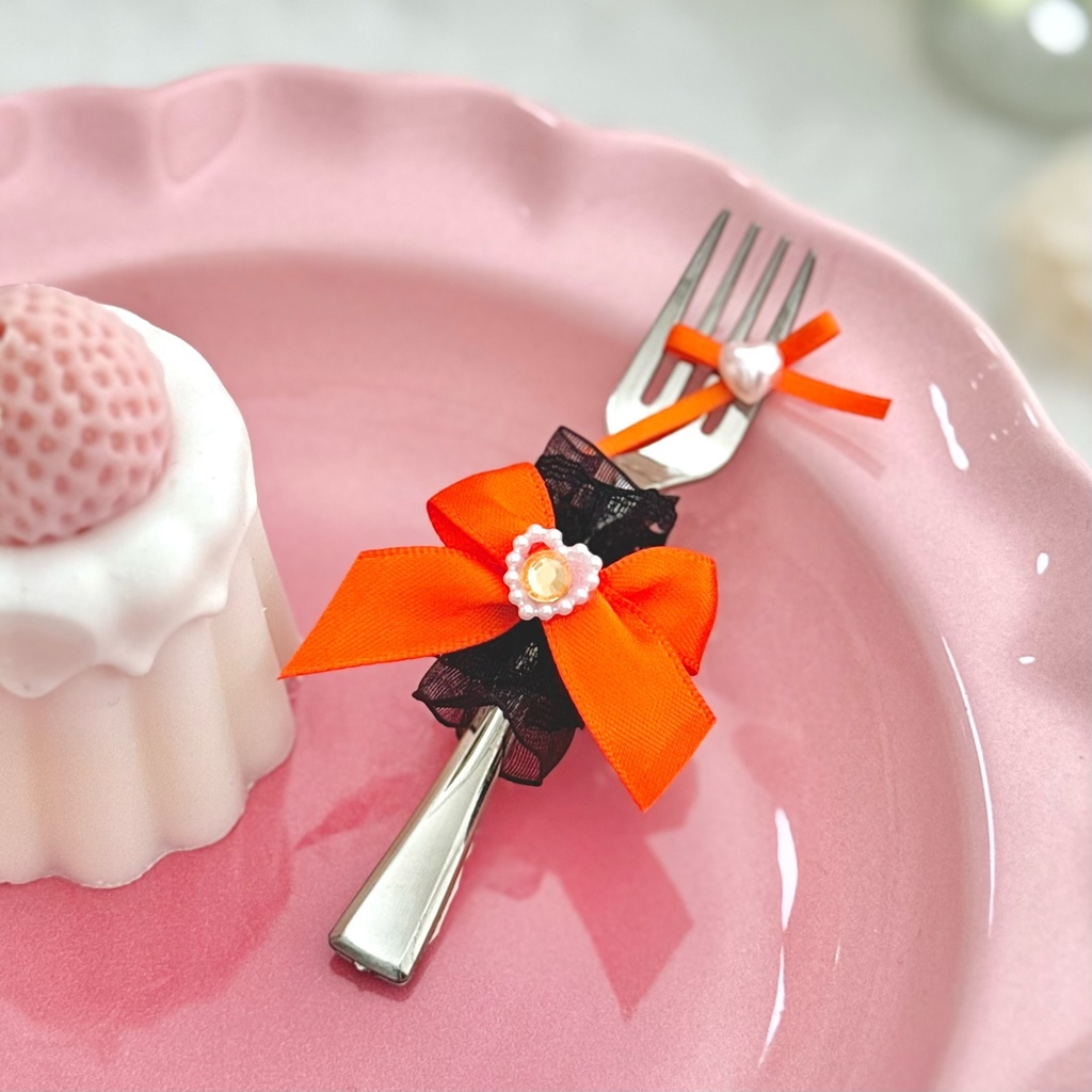 ぬい服 16cm 12cm 10cm ぬいぐるみ服 フォーク オレンジ おすわり 小物