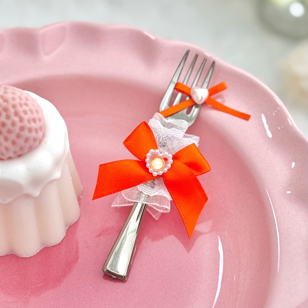 ぬい服 16cm 12cm 10cm ぬいぐるみ服 フォーク オレンジ おすわり 小物