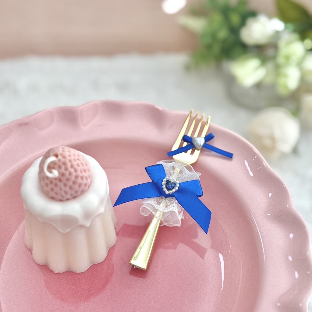 ♡ もぐもぐ フォーク ♡ ゴールド ブルー 青 白レース ぬい服 アイテム 装飾 16cm 15cm 12cm 11cm 10cm ぬいぐるみ服 おすわり 帽子 ボンネット