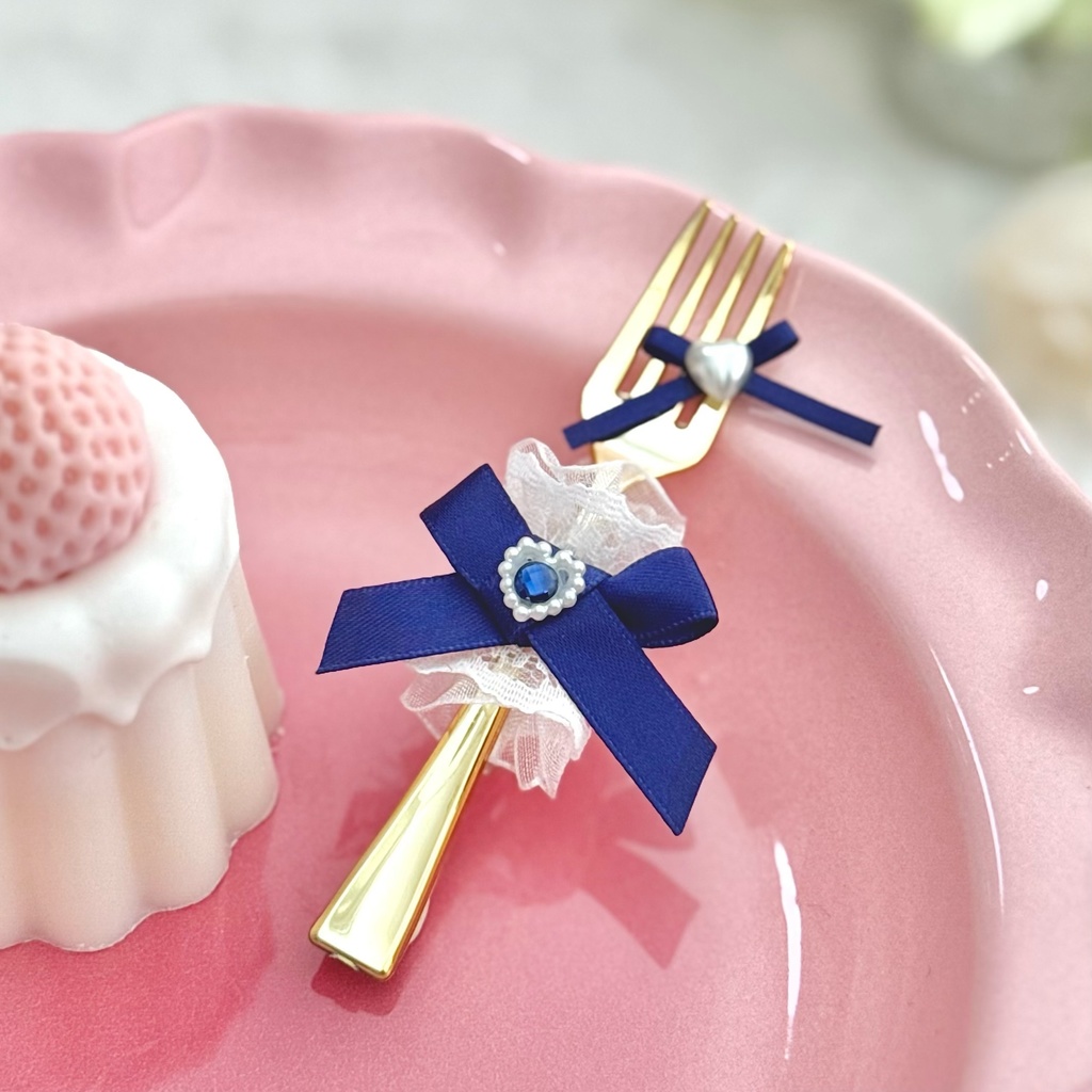 ♡ もぐもぐ フォーク ♡ ゴールド ネイビー 紺色 藍色 白レース ぬい服 アイテム 装飾 16cm 15cm 12cm 11cm 10cm ぬいぐるみ服 おすわり 帽子 ボンネット