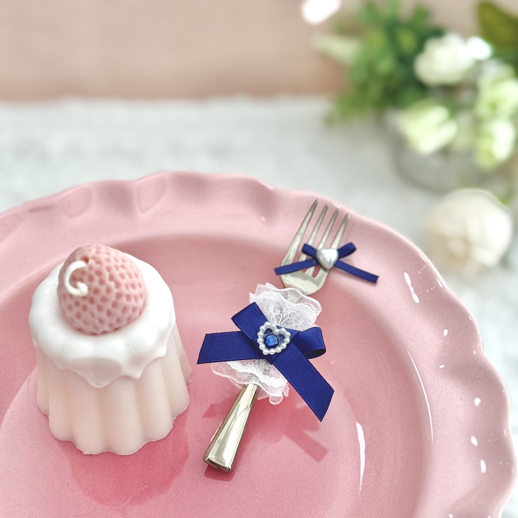 ♡ もぐもぐ フォーク ♡ シルバー ネイビー 紺色 藍色 白レース ぬい服 アイテム 装飾 16cm 15cm 12cm 11cm 10cm ぬいぐるみ服 おすわり 帽子 ボンネット