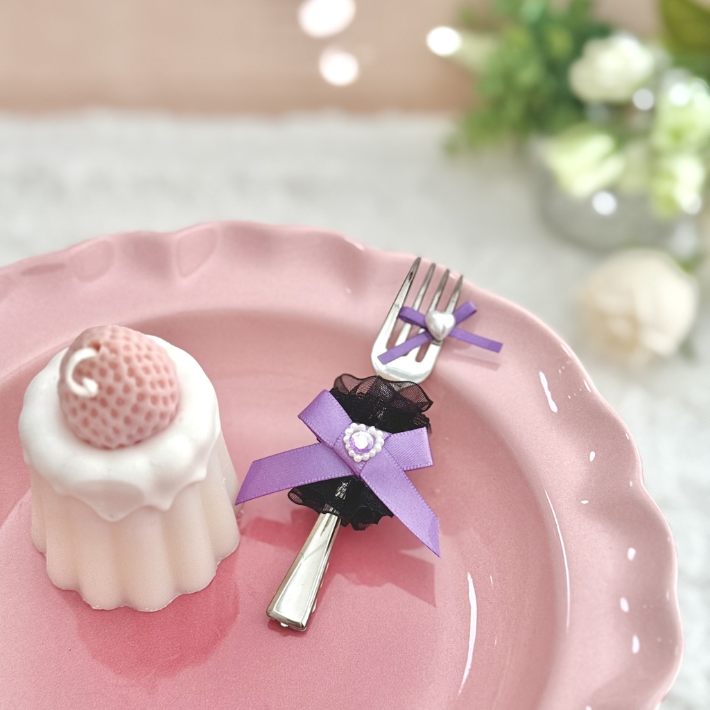 ♡ もぐもぐ フォーク ♡ シルバー ラベンダー 紫 黒レース ぬい服 アイテム 装飾 16cm 15cm 12cm 11cm 10cm ぬいぐるみ服 おすわり 帽子 ボンネット