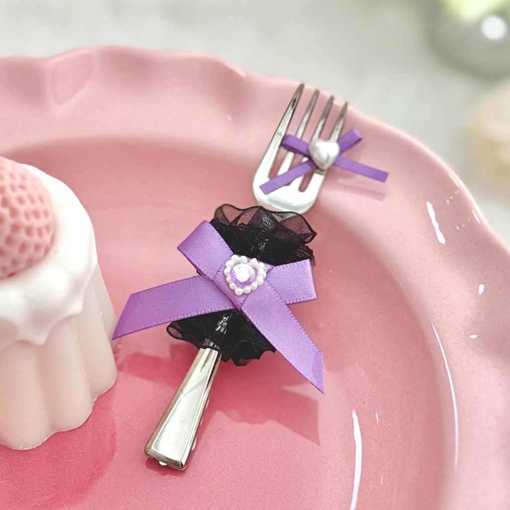 ♡ もぐもぐ フォーク ♡ シルバー ラベンダー 紫 黒レース ぬい服 アイテム 装飾 16cm 15cm 12cm 11cm 10cm ぬいぐるみ服 おすわり 帽子 ボンネット