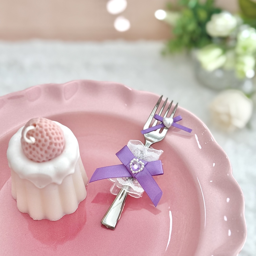 ♡ もぐもぐ フォーク ♡ シルバー ラベンダー 紫 白レース ぬい服 アイテム 装飾 16cm 15cm 12cm 11cm 10cm ぬいぐるみ服 おすわり 帽子 ボンネット